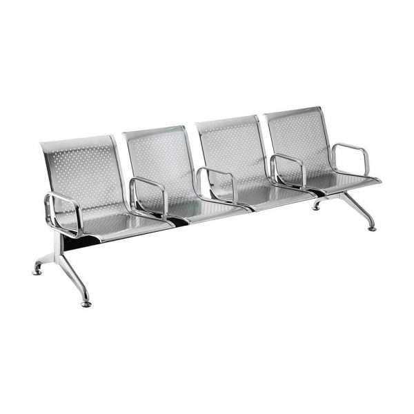 BANCO SALA DE ESPERA INOX 4 LUGARES